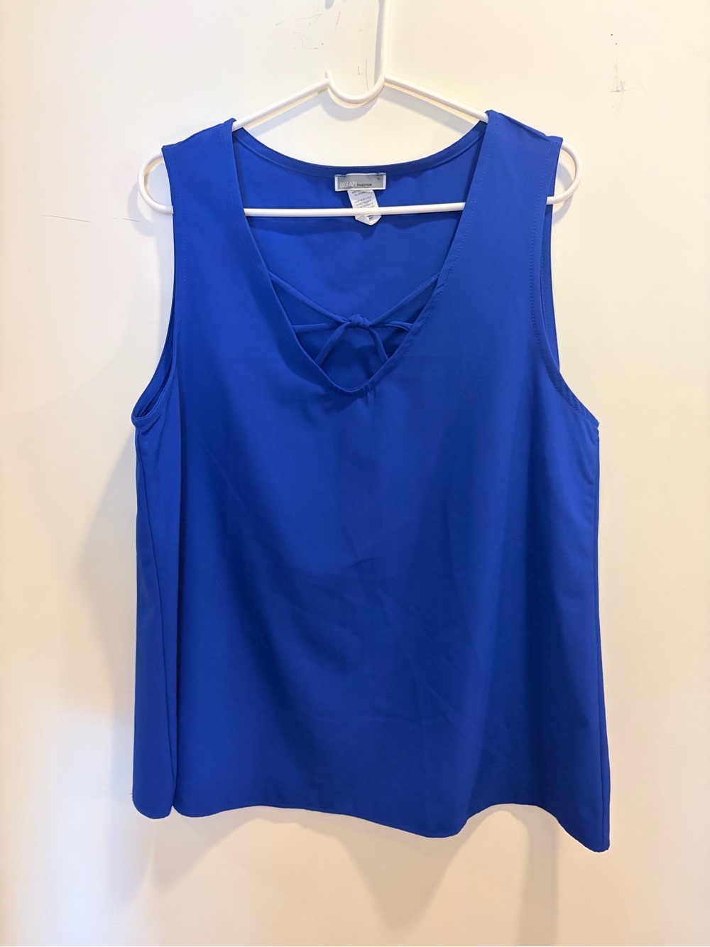 V-Neck Royal Blue Sleeveless Tank with Back Tie - Women